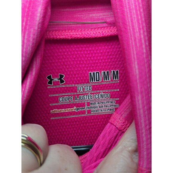 Under Armour Sweater Womens Medium Pink All Season Gear Turtleneck Long Sleeve - Picture 7 of 16